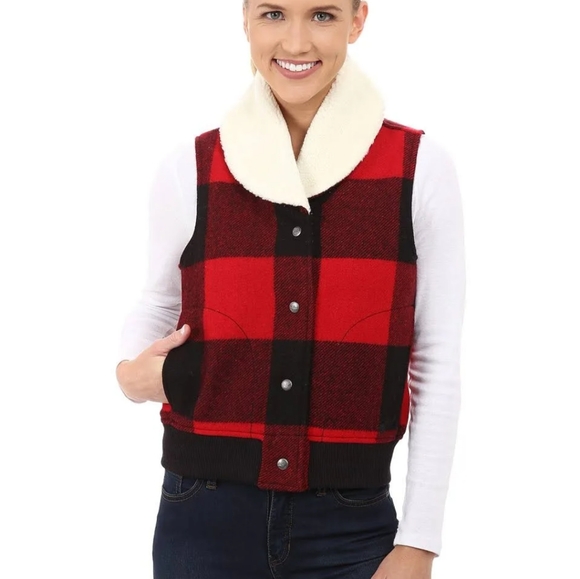 Woolrich Womens Giant Buffalo Wool Vest Sz.L - Picture 1 of 11